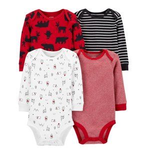 Baby Boy Holiday 4-pk Long Sleeves Bodysuits
